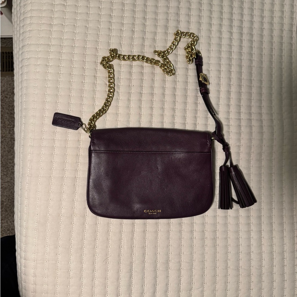 Purple Leather Coach Purse - Picture 2 of 9